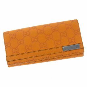 Gucci Wallet Purse Guccissima Orange Black Woman Authentic Used Y1956